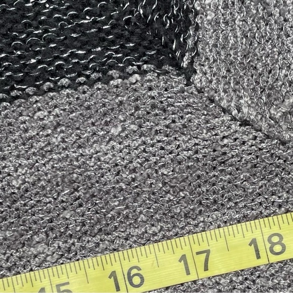 Again black gray shimmer long sleeve long knit sweater size large - Picture 11 of 15